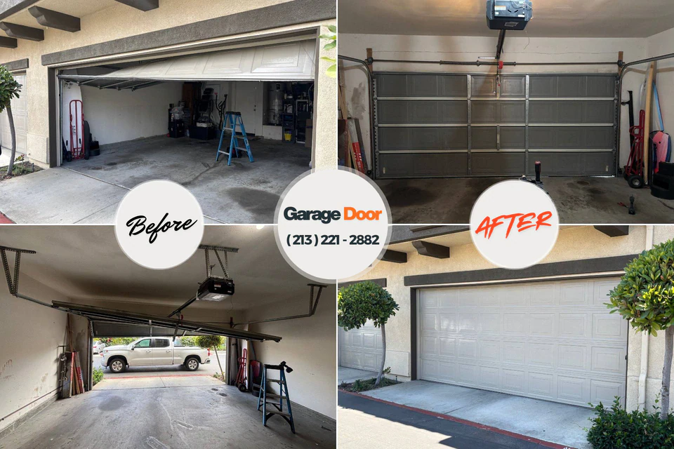 Before and after: garage door repair Pocatello, ID